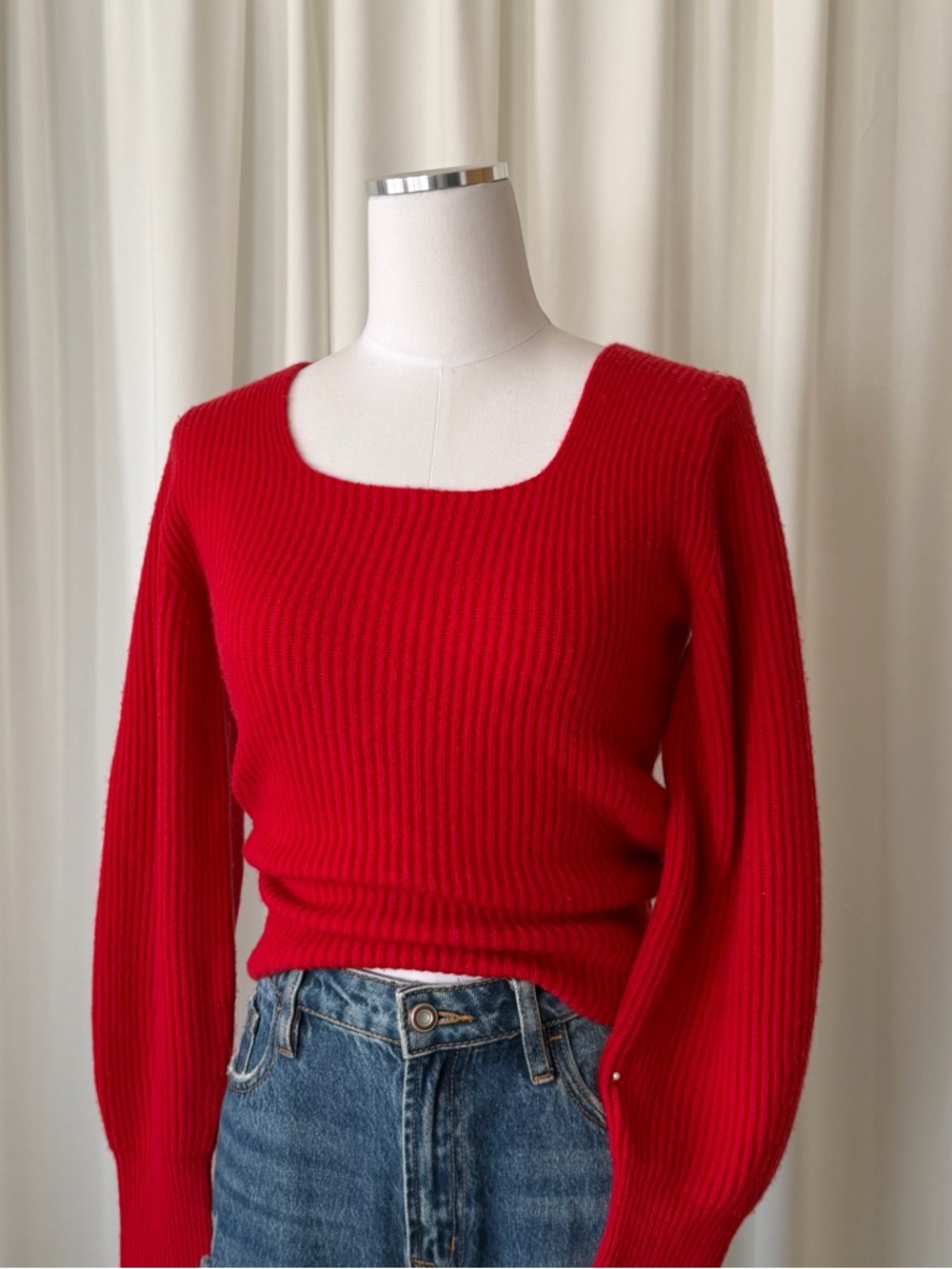 Madewell Soft Wool Square-Neck Pullover Sweater Black size small. - Picture 4 of 14